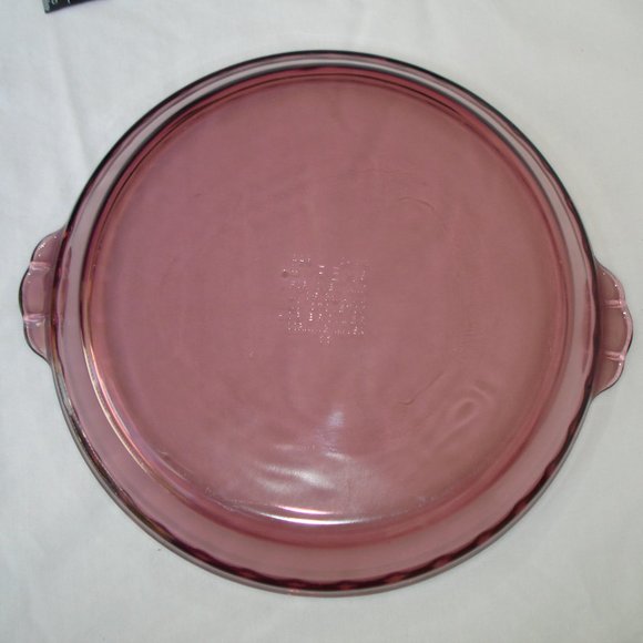 PYREX # 229 Glass Pie Dish 9.5" Cranberry Color Plate Bowl Serving Table Baking - Picture 9 of 10